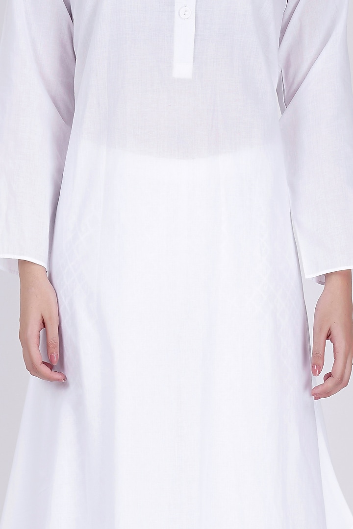 White A-Line Summer Shirt Dress by First Resort by Ramola Bachchan at Pernia's Pop Up Shop