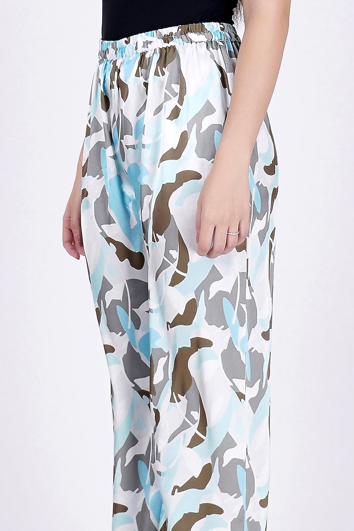 Sky Blue Printed Pants by First Resort by Ramola Bachchan at Pernia's Pop Up Shop