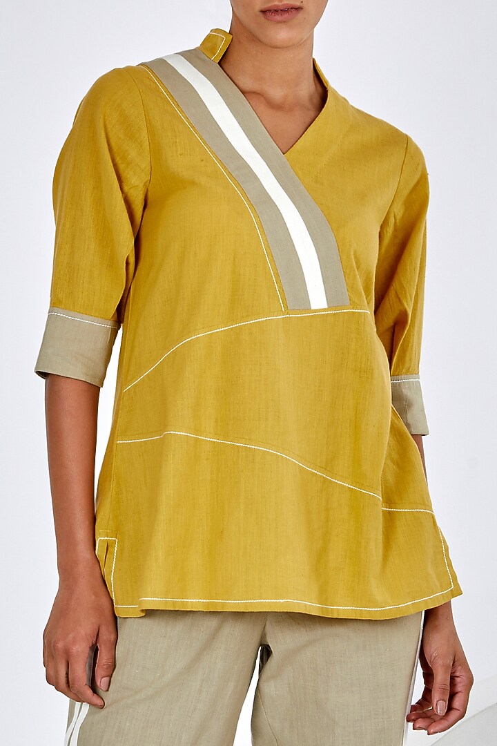 Mustard Handloom Cotton Co-Ord Set by MADDER MUCH at Pernia's Pop Up Shop