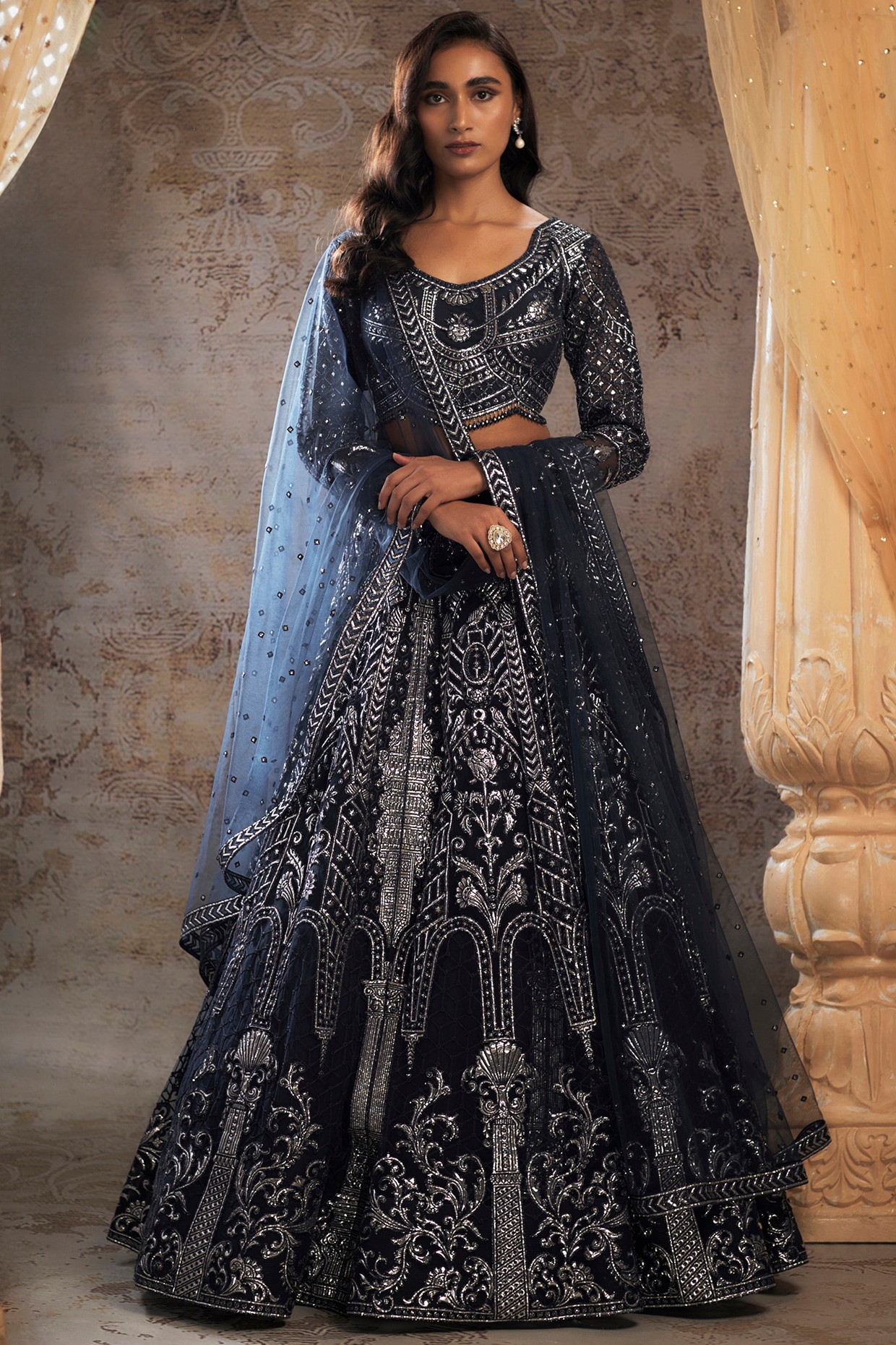Traditional Banarasi Silk Designer Bridal Lehenga Choli Online USA – Sunasa