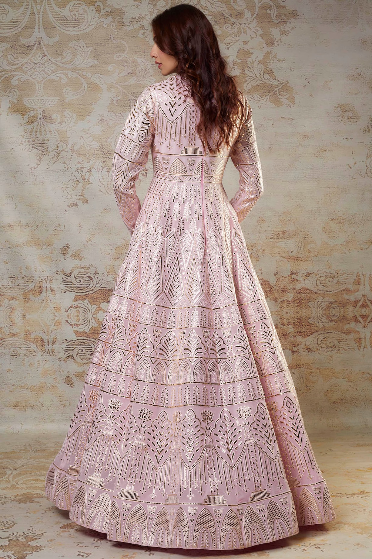 Pink Embroidered Anarkali Set by Falguni Shane Peacock at
