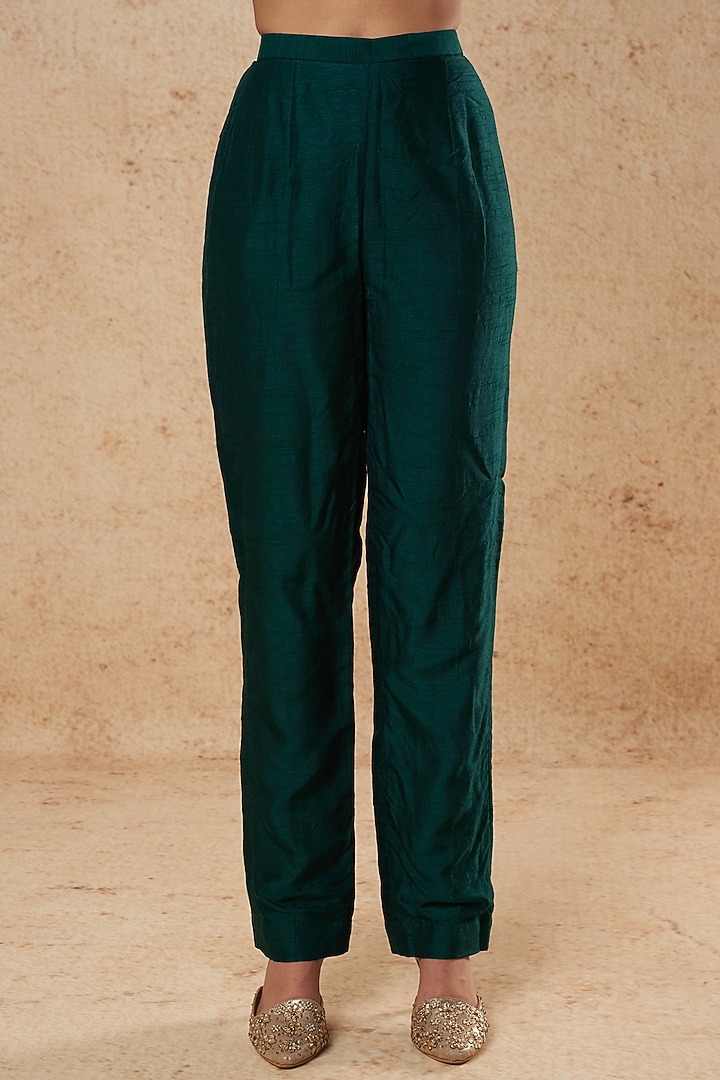 Bottle Green Printed Kurta Set by Falguni Shane Peacock India at Pernia's Pop Up Shop
