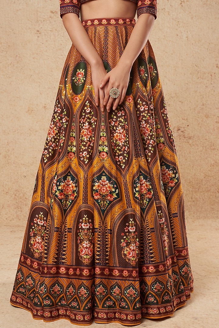 Multi-Colored Printed Bridal Lehenga Set by Falguni Shane Peacock India at Pernia's Pop Up Shop