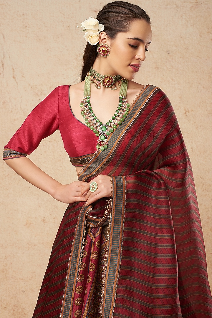 Multi-Colored Dupion Silk Printed Wedding Lehenga Set by Falguni Shane Peacock India at Pernia's Pop Up Shop