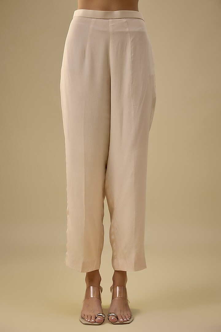 Beige Tulle Thread Work Kurta Set by Falguni Shane Peacock India at Pernia's Pop Up Shop