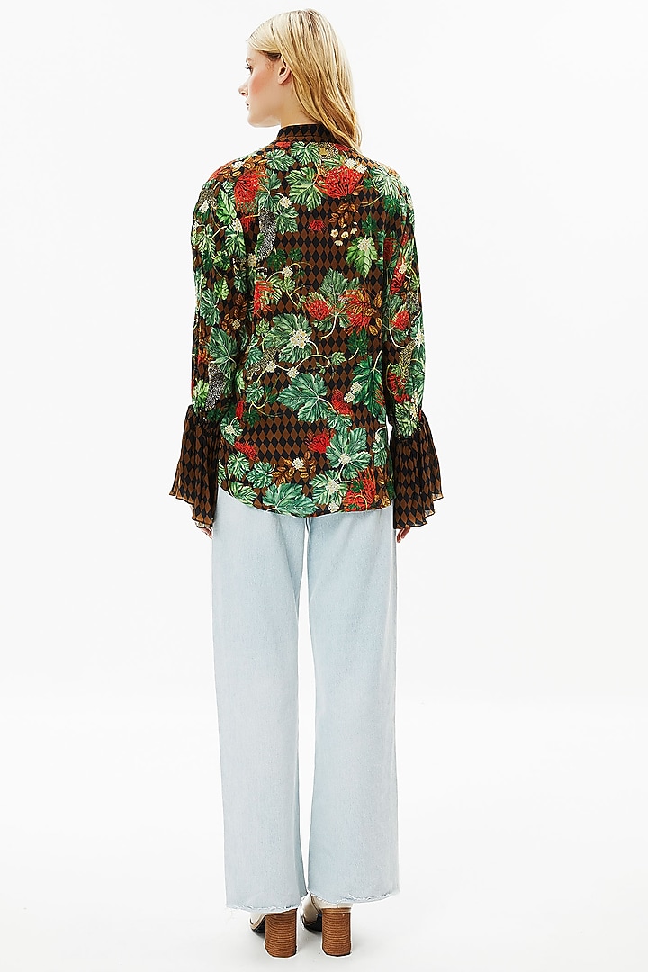 Multi-Coloured Modal Satin Blouse by Falguni Shane Peacock at Pernia's Pop Up Shop