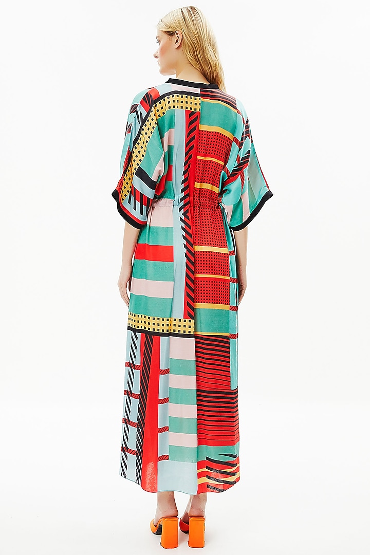 Multi-Coloured Modal Satin Kaftan by Falguni Shane Peacock at Pernia's Pop Up Shop