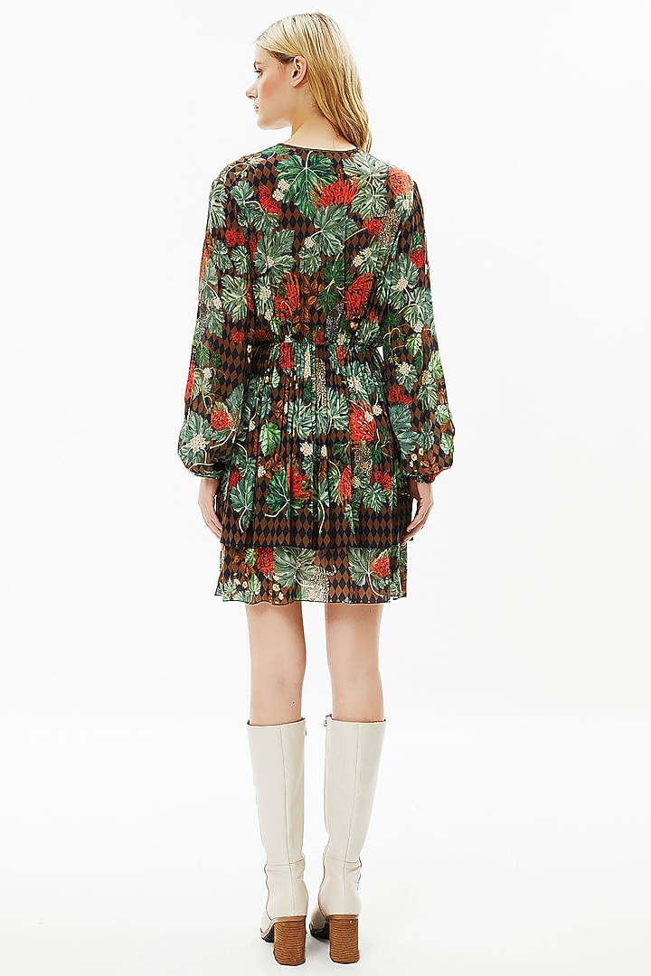 Multi-Coloured Crepe Mini Vacation Dress by Falguni Shane Peacock at Pernia's Pop Up Shop