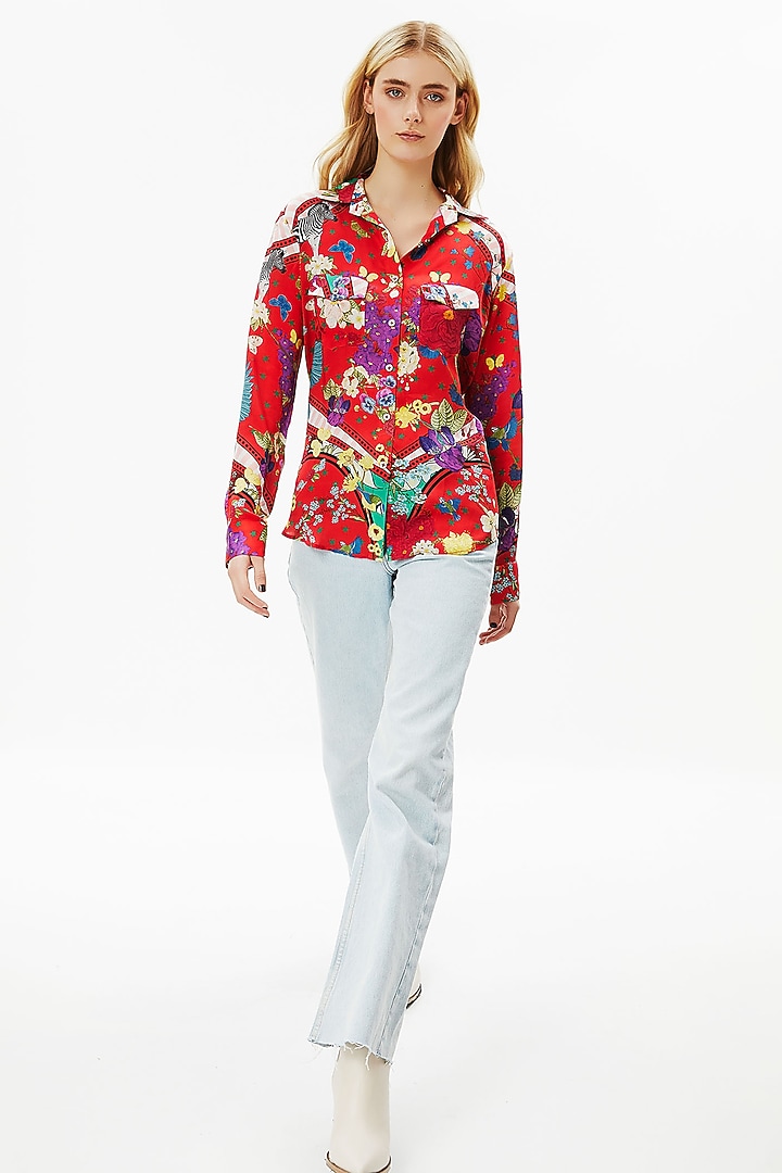 Multi-Colored Floral Shirt by Falguni Shane Peacock at Pernia's Pop Up Shop