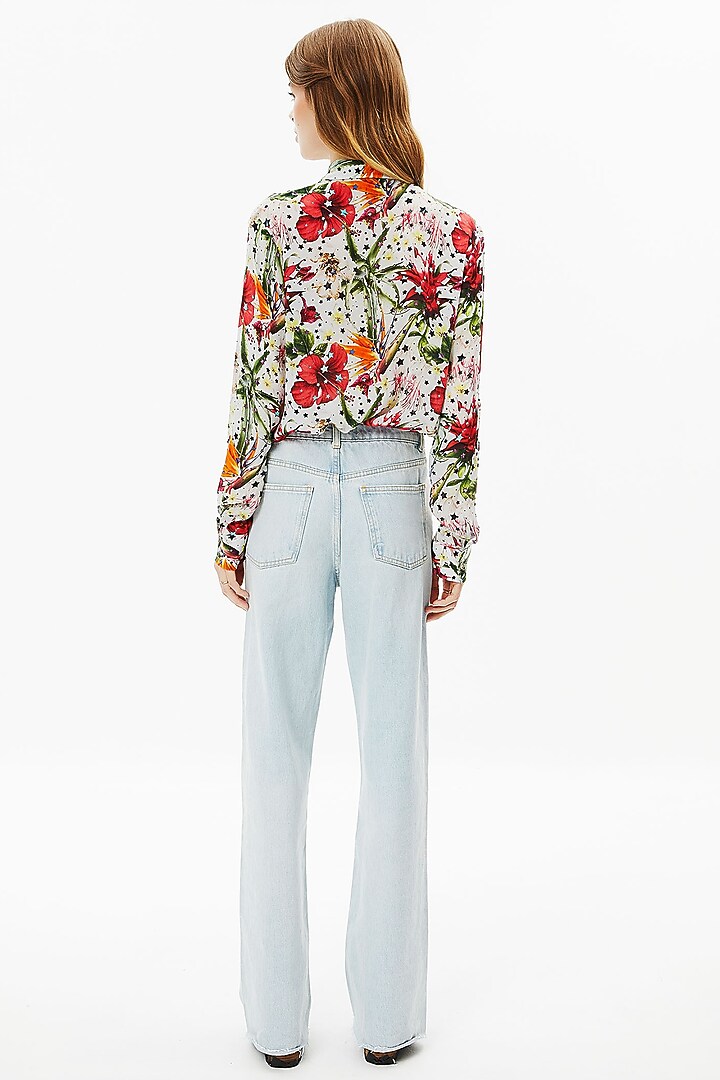 Multi-Colored Crepe Floral Shirt by Falguni Shane Peacock at Pernia's Pop Up Shop