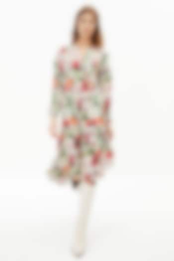 Multi-Colored Modal Satin Vacation Dress by Falguni Shane Peacock at Pernia's Pop Up Shop