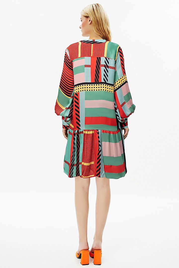 Multi-Colored Bamberg Frilled Vacation Dress by Falguni Shane Peacock at Pernia's Pop Up Shop