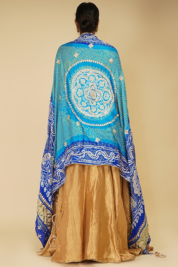 Gold Handloom Chanderi Tissue Wedding Lehenga Set by Farha Syed at Pernia's Pop Up Shop