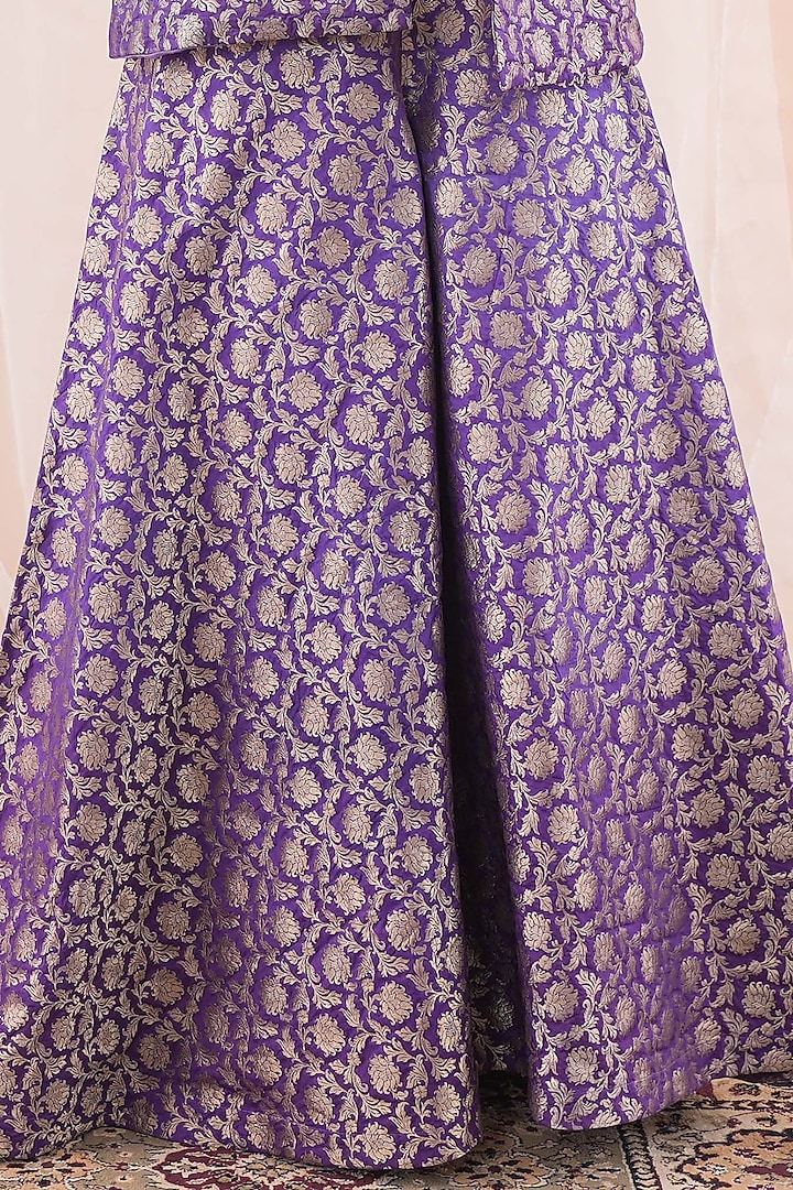 Purple Banarasi Brocade Co-Ord Set by Farha Syed at Pernia's Pop Up Shop