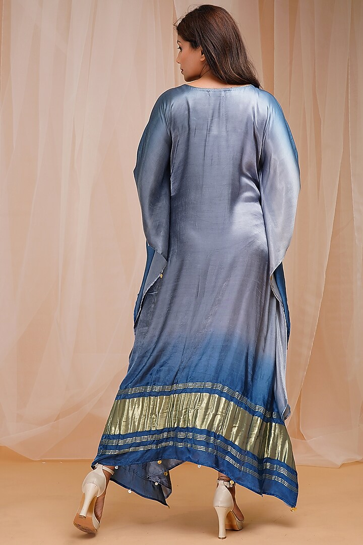 Sapphire Blue & Cornflower Blue Kaftan by Farha Syed at Pernia's Pop Up Shop