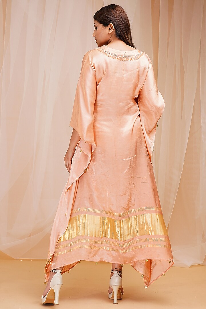 Peach Embroidered Kaftan by Farha Syed at Pernia's Pop Up Shop