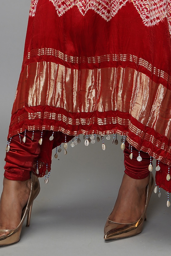 Crimson Red Embroidered Kurta by Farha Syed at Pernia's Pop Up Shop