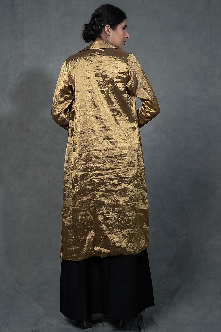 Jet Black Party Wear Gown With Hand Embroidered Belt by Farha Syed at Pernia's Pop Up Shop