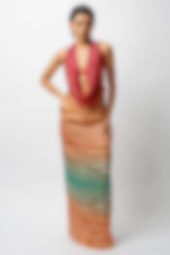 Multi-Colored Satin Digital Printed Backless Dress by FORTY FOUR at Pernia's Pop Up Shop