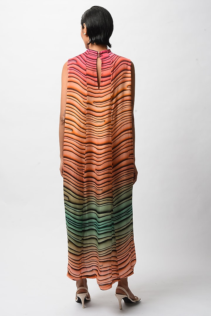 Multi-Colored Satin Digital Printed Summer Dress by FORTY FOUR at Pernia's Pop Up Shop