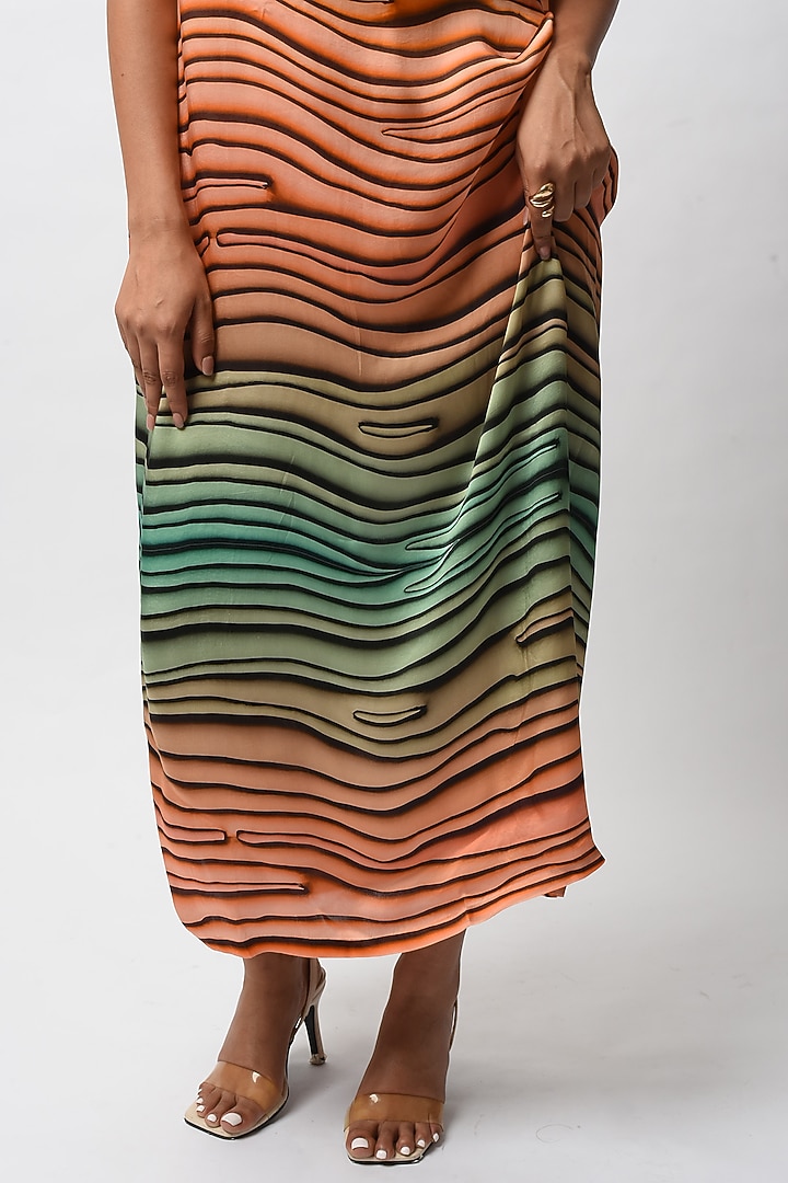 Multi-Colored Satin Digital Printed Summer Dress by FORTY FOUR at Pernia's Pop Up Shop
