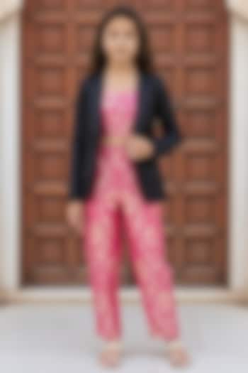 Black Suiting Coat Set For Girls by Fayon Kids at Pernia's Pop Up Shop