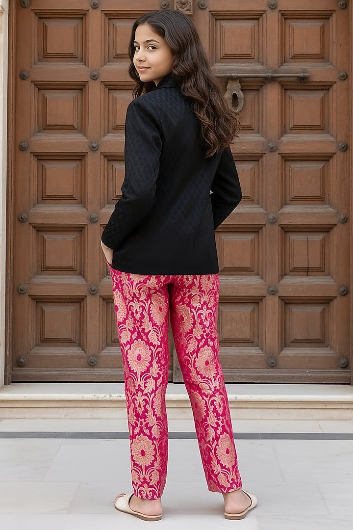 Black Suiting Coat Set For Girls by Fayon Kids at Pernia's Pop Up Shop