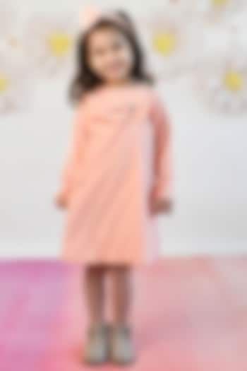 Baby Pink Velvet Dress For Girls by Fayon Kids at Pernia's Pop Up Shop