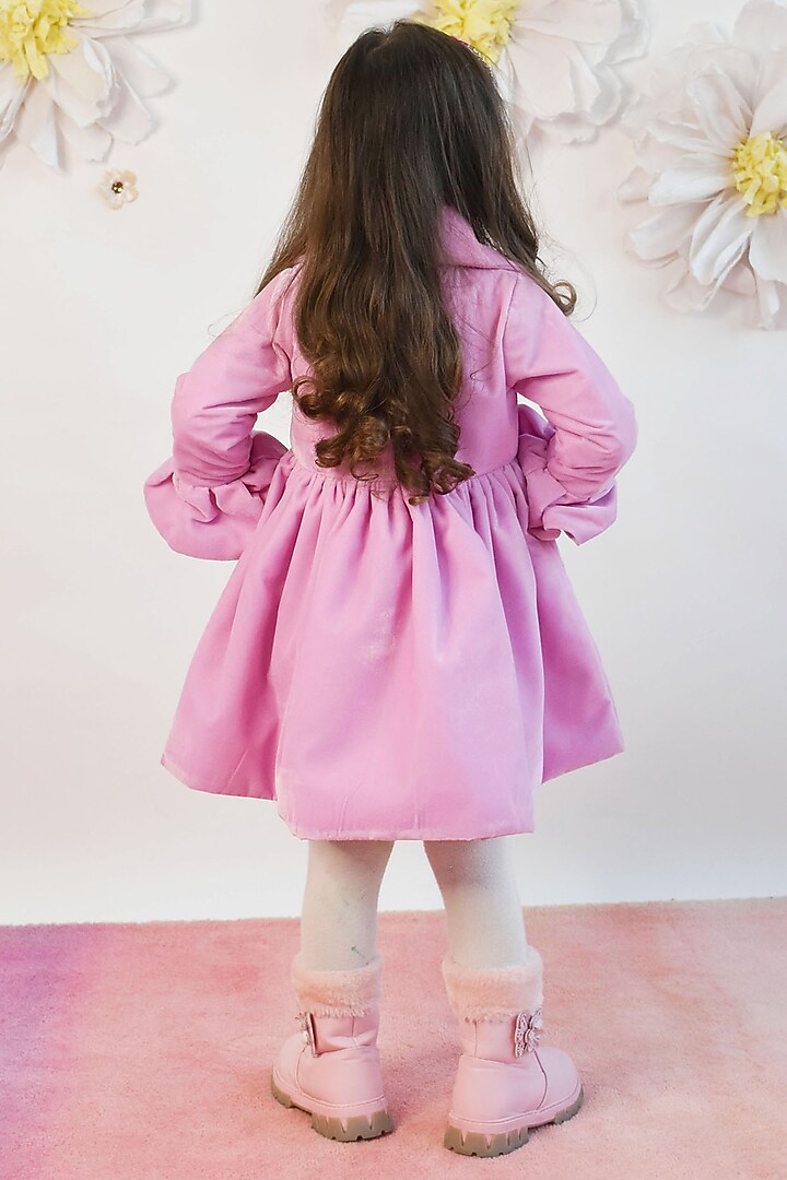 Lilac Velvet Dress For Girls by Fayon Kids at Pernia's Pop Up Shop