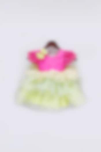 Multi-Colored Organza Layered Dress For Girls by Fayon Kids