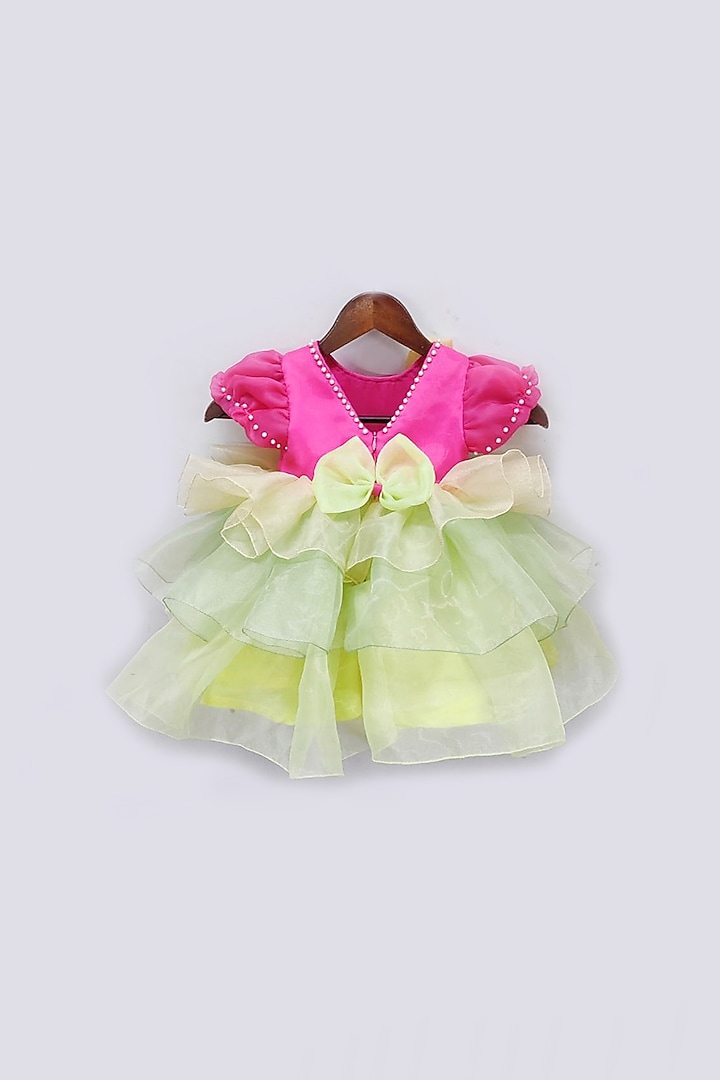 Multi-Colored Organza Layered Dress For Girls by Fayon Kids at Pernia's Pop Up Shop