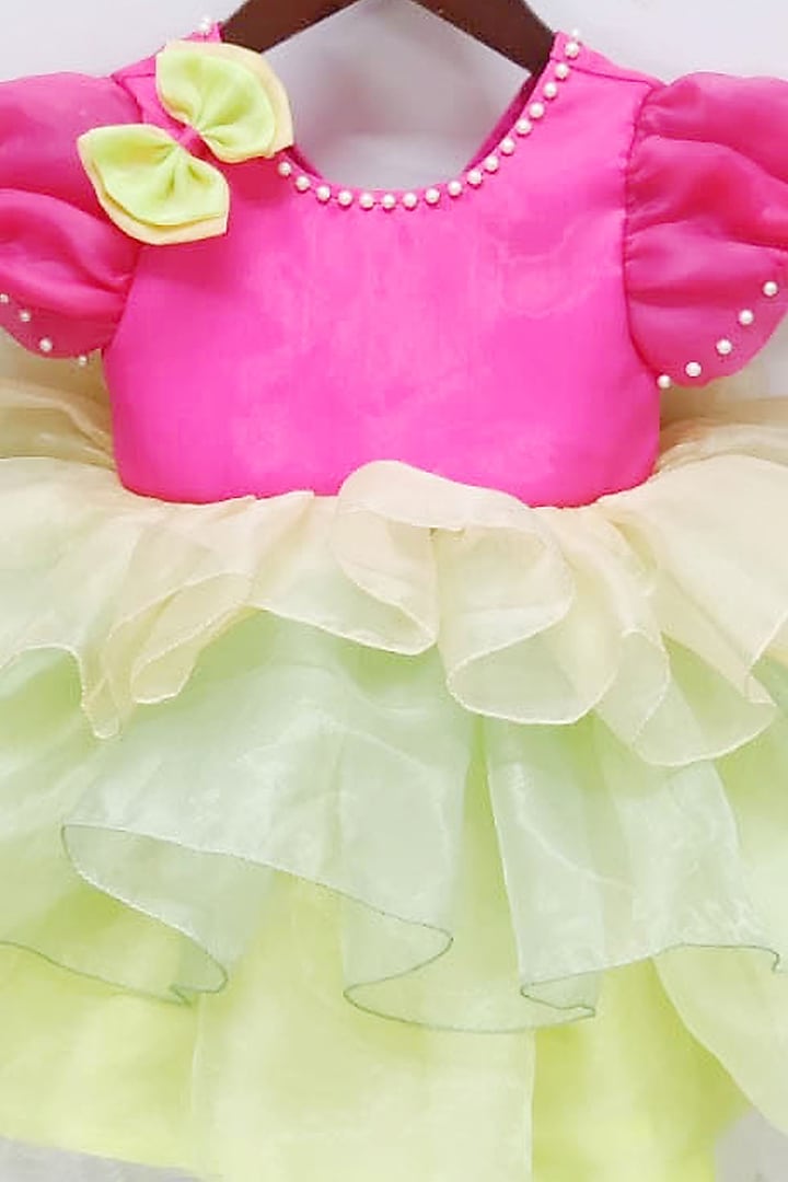 Multi-Colored Organza Layered Dress For Girls by Fayon Kids at Pernia's Pop Up Shop