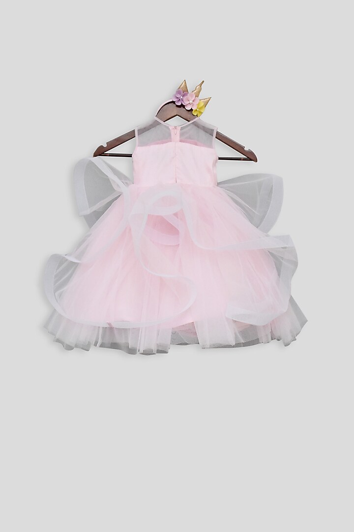 Baby Pink Embroidered Gown For Girls by Fayon Kids at Pernia's Pop Up Shop