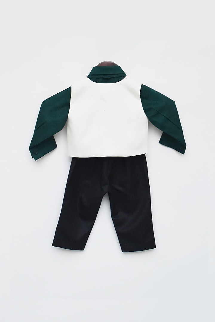 Black Cotton Silk Pant Set For Boys by Fayon Kids at Pernia's Pop Up Shop