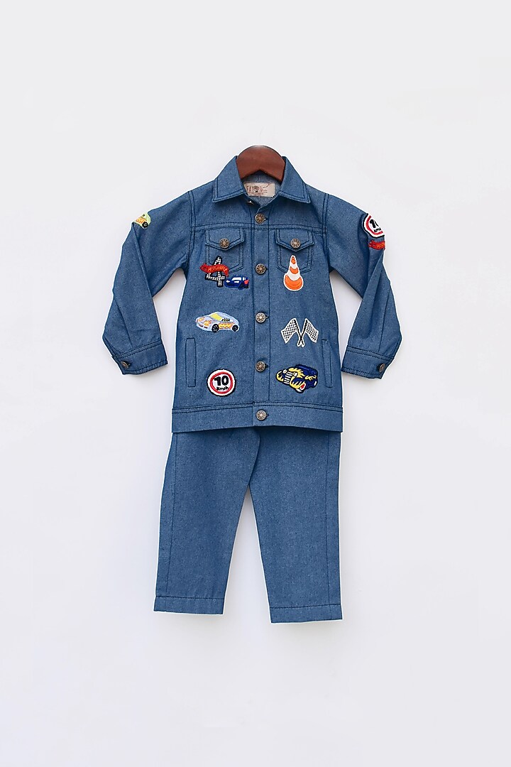 Blue Denim Co-Ord Set For Boys by Fayon Kids at Pernia's Pop Up Shop