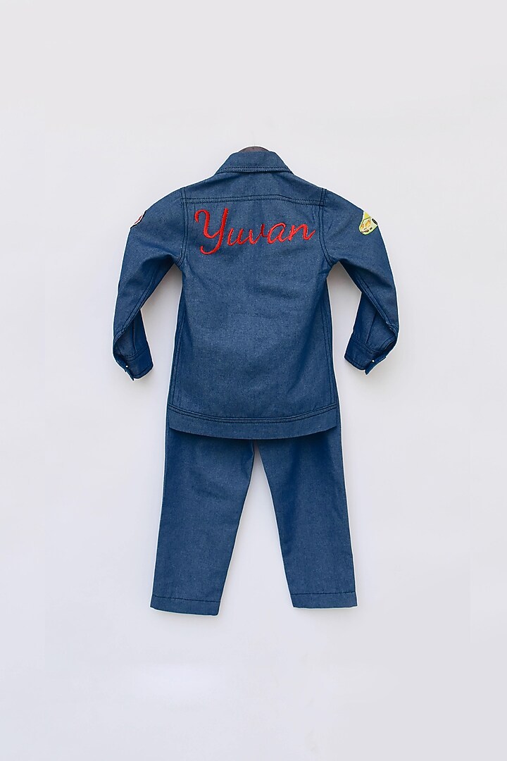 Blue Denim Co-Ord Set For Boys by Fayon Kids at Pernia's Pop Up Shop