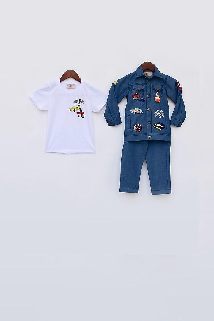 Blue Denim Co-Ord Set For Boys by Fayon Kids at Pernia's Pop Up Shop