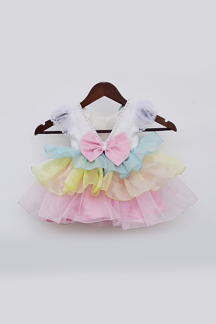 Multi-Colored Organza Frilled Dress For Girls by Fayon Kids at Pernia's Pop Up Shop