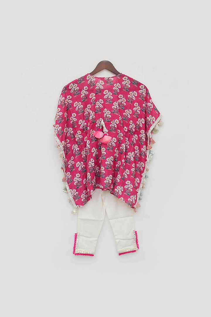 Pink Cotton Printed Kaftan Set For Girls by Fayon Kids at Pernia's Pop Up Shop