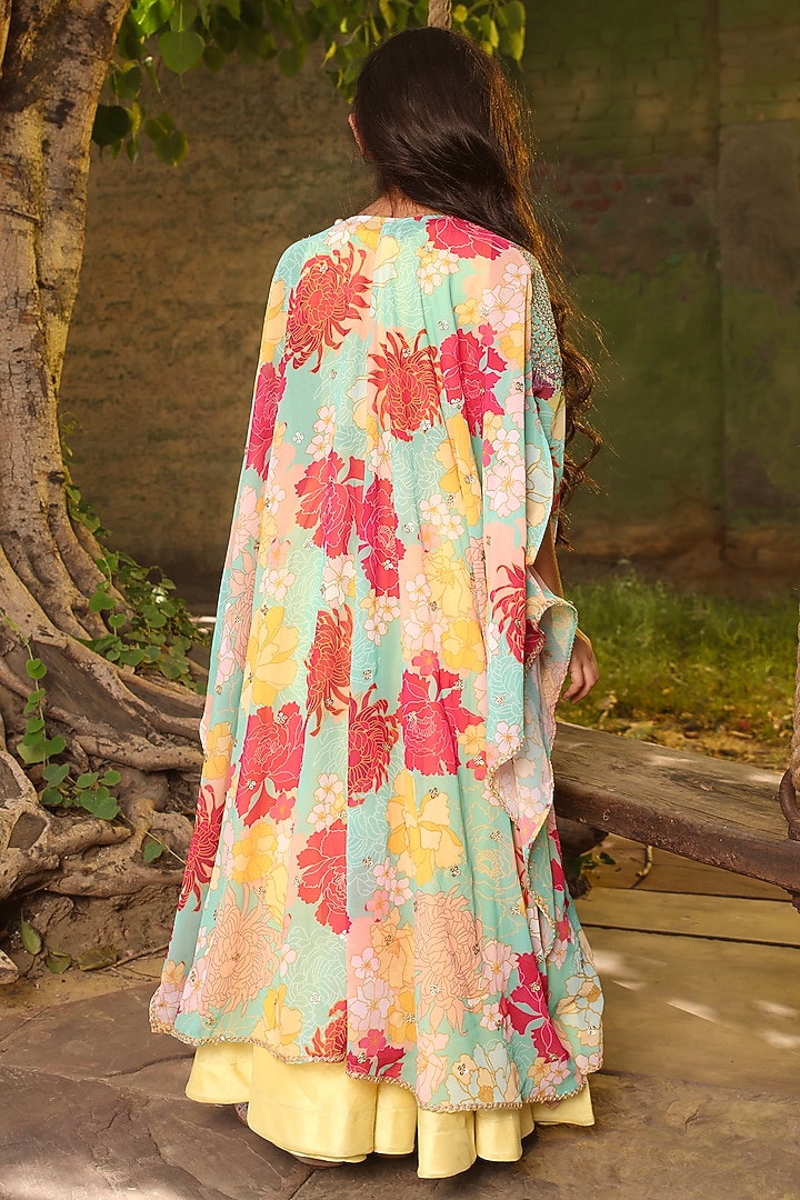Yellow Croma Flared Pant Set For Girls by Fayon Kids at Pernia's Pop Up Shop