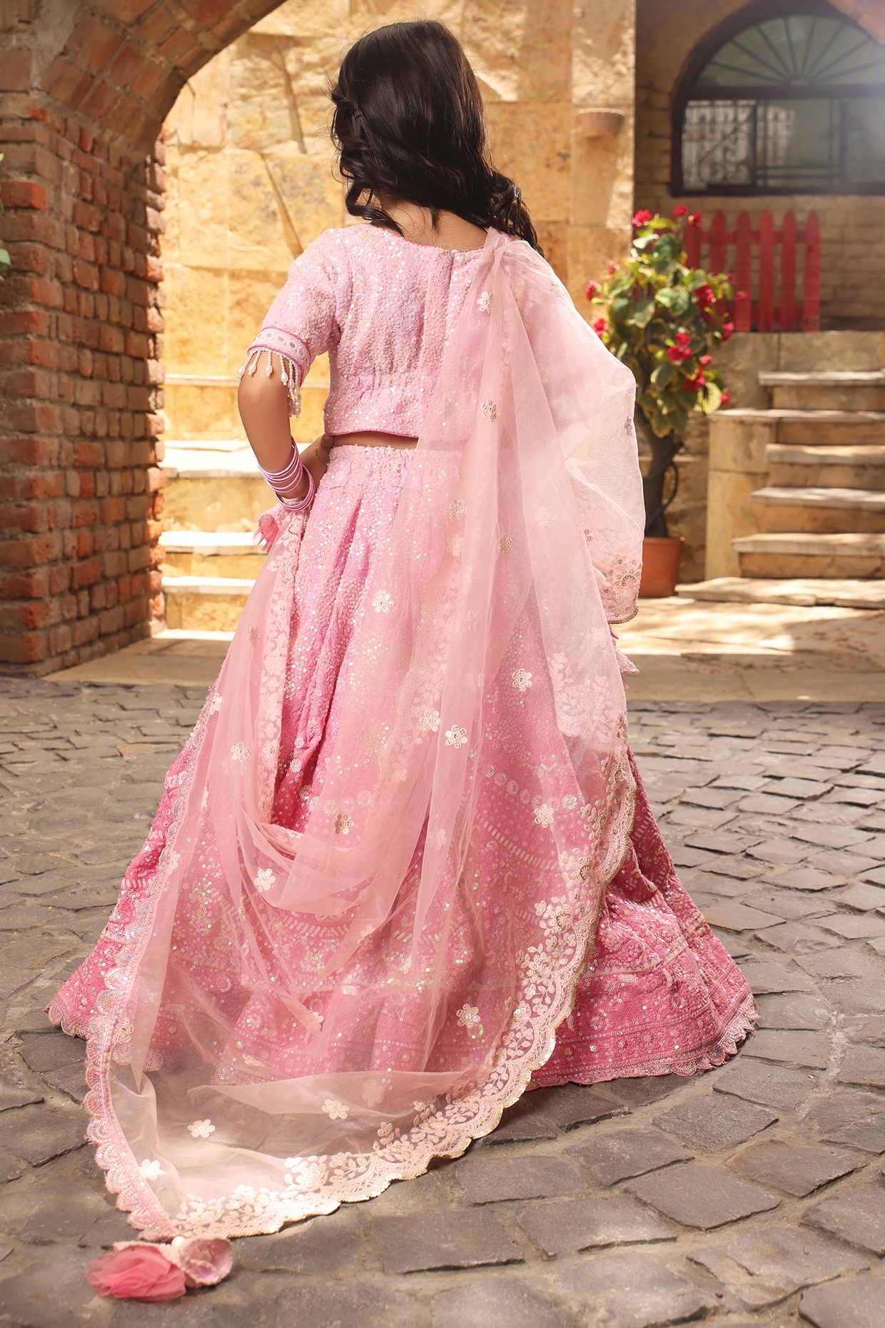 Pink lehenga for outlet girls