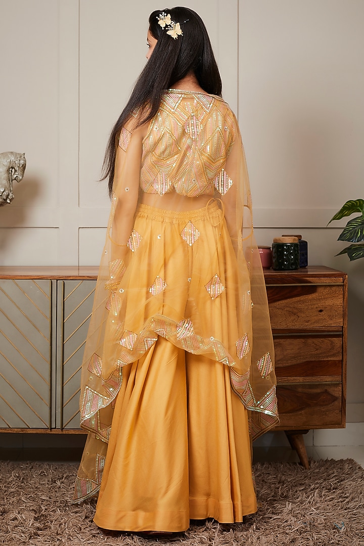 Mustard Croma Pant Set For Girls by Fayon Kids at Pernia's Pop Up Shop
