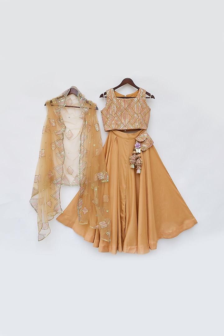 Mustard Croma Pant Set For Girls by Fayon Kids at Pernia's Pop Up Shop