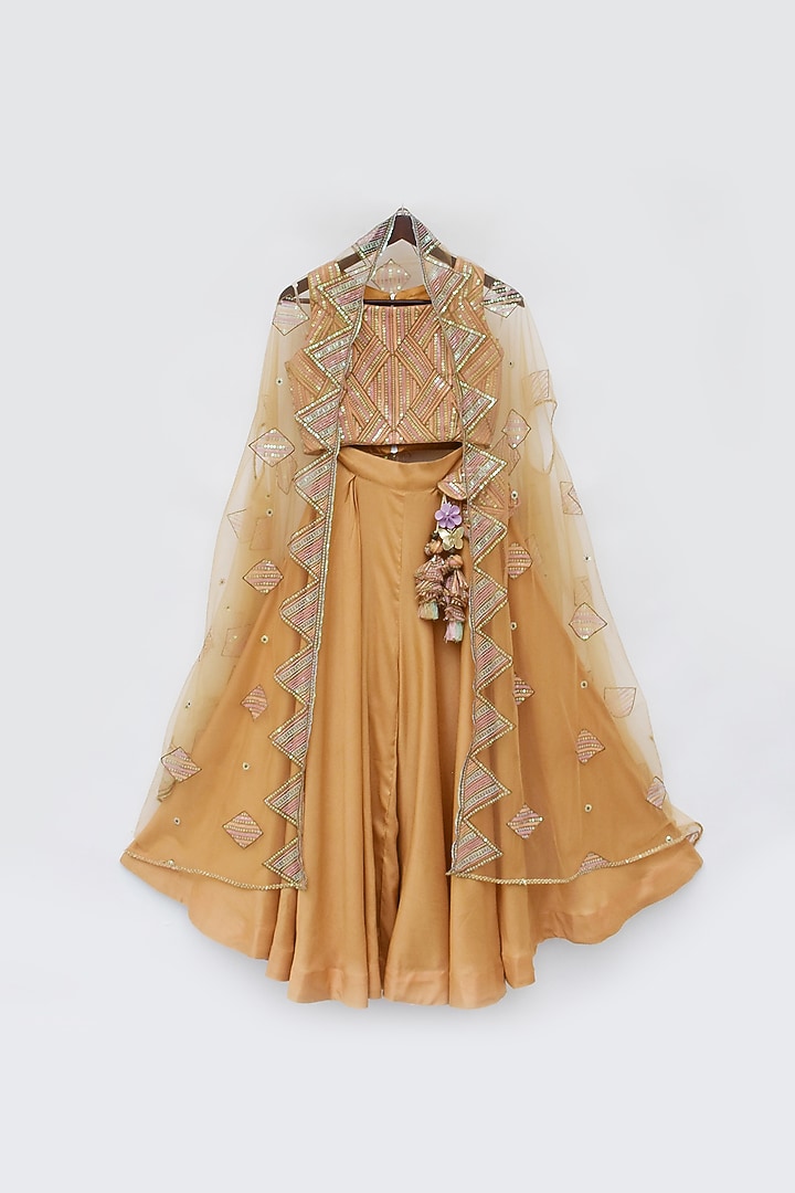 Mustard Croma Pant Set For Girls by Fayon Kids at Pernia's Pop Up Shop