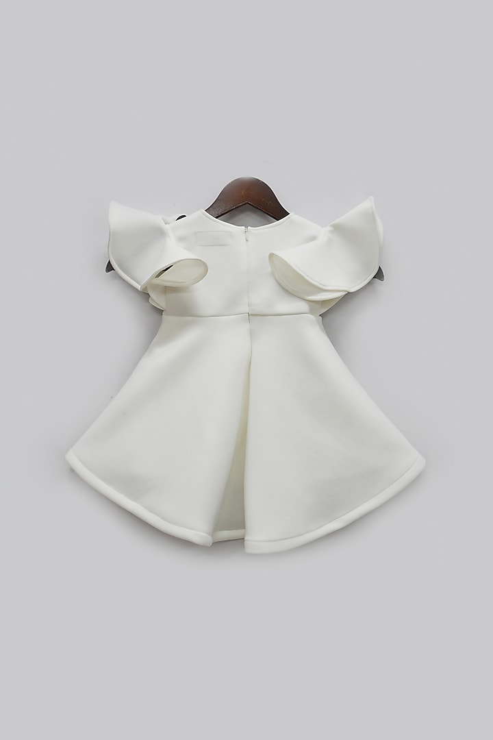 Off White Lycra Dress For Girls by Fayon Kids at Pernia's Pop Up Shop