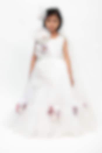 White Gown With Sequins Work For Girls by Fayon Kids