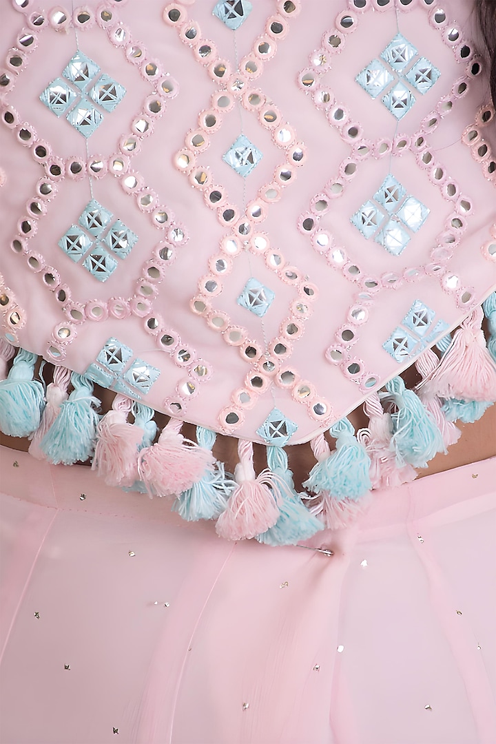 Baby Pink Georgette Palazzo Pant Set For Girls by Fayon Kids at Pernia's Pop Up Shop