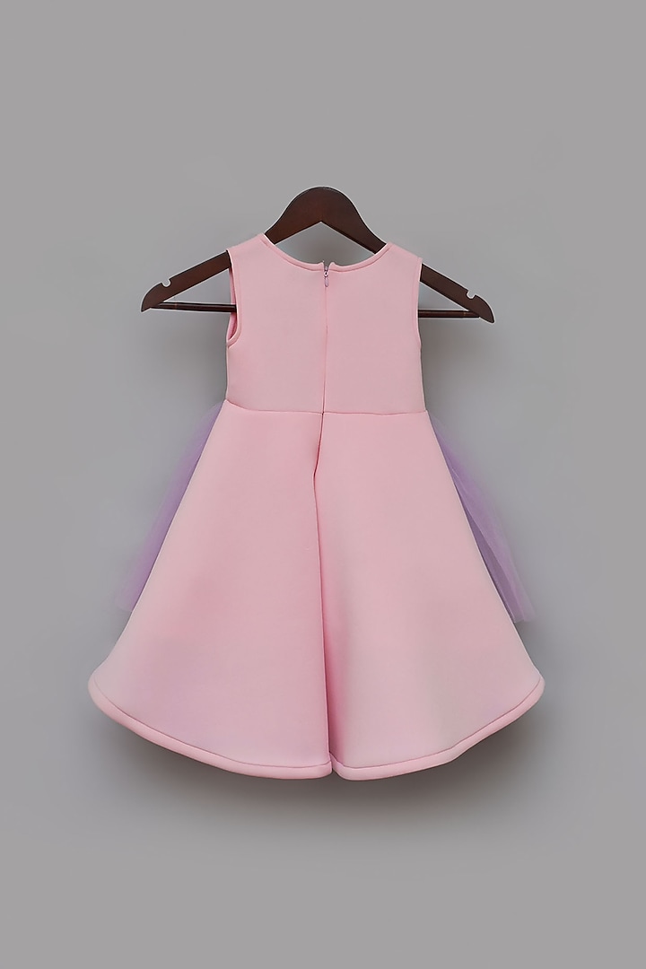 Pink Dress With 3D Detailing For Girls by Fayon Kids at Pernia's Pop Up Shop