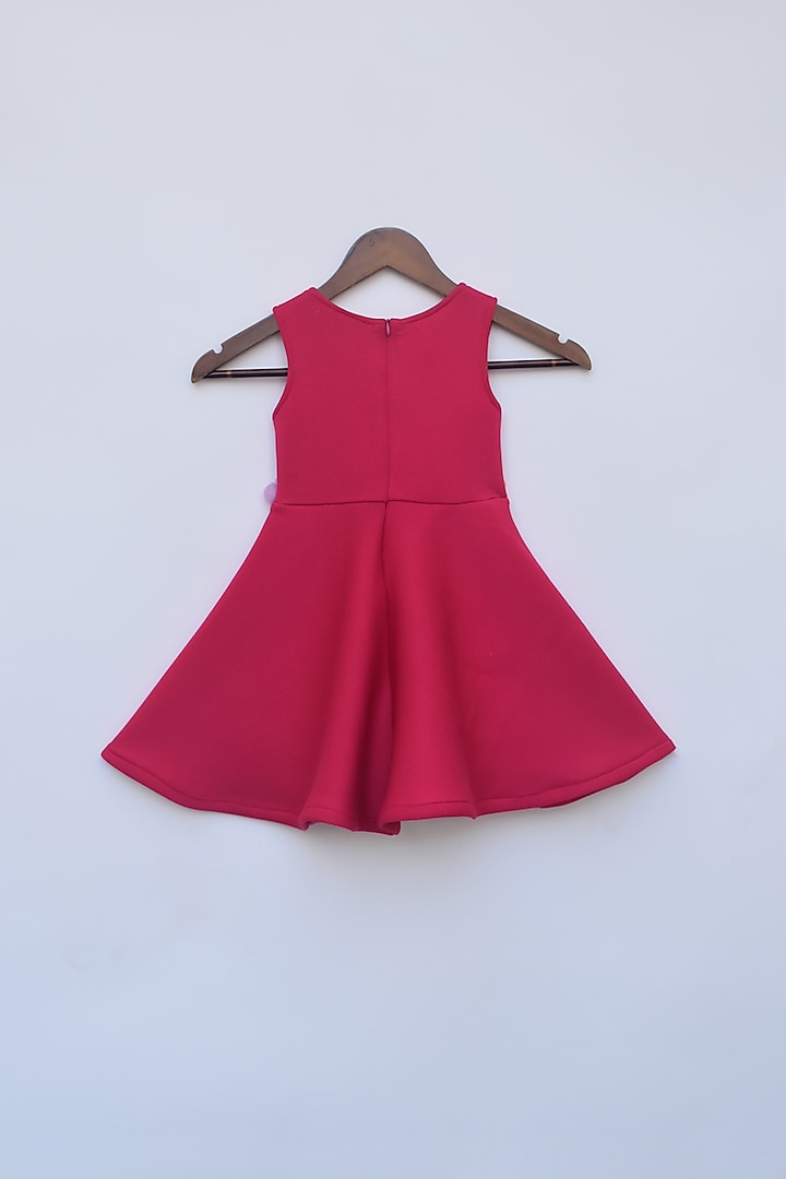 Pink Lycra Floral Dress For Girls by Fayon Kids at Pernia's Pop Up Shop