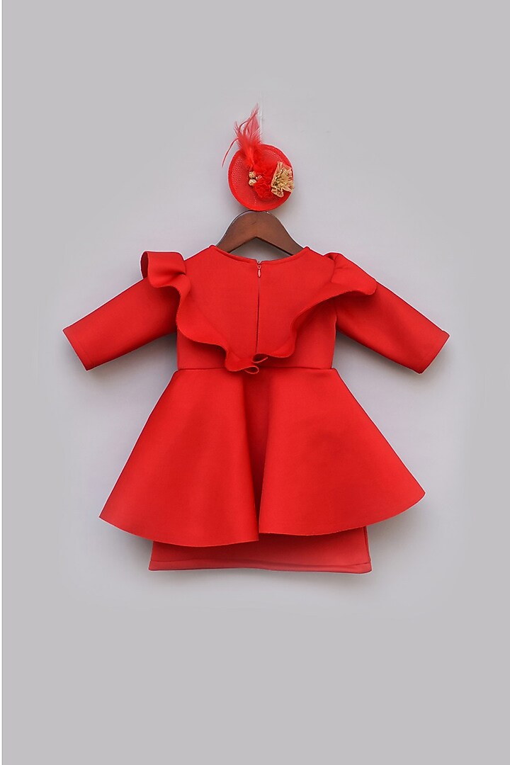 Red Lycra Dress For Girls by Fayon Kids at Pernia's Pop Up Shop